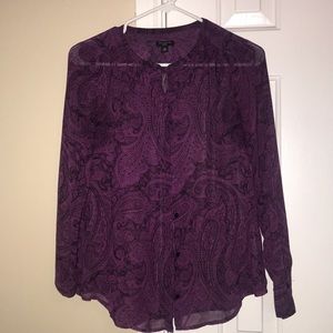 Purple Paisley Ann Taylor Blouse